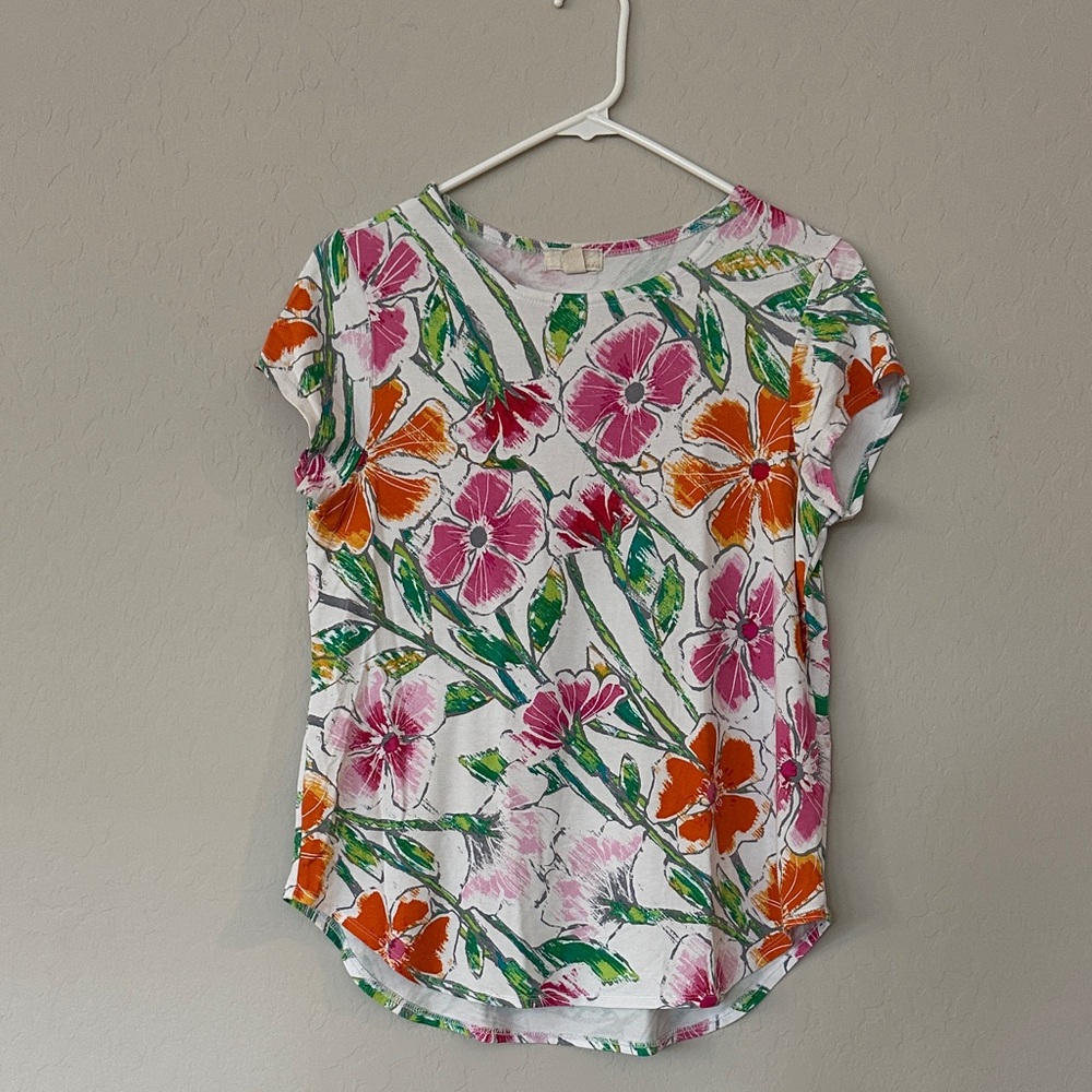 Cupio Multicolor Floral Short Sleeve Top
